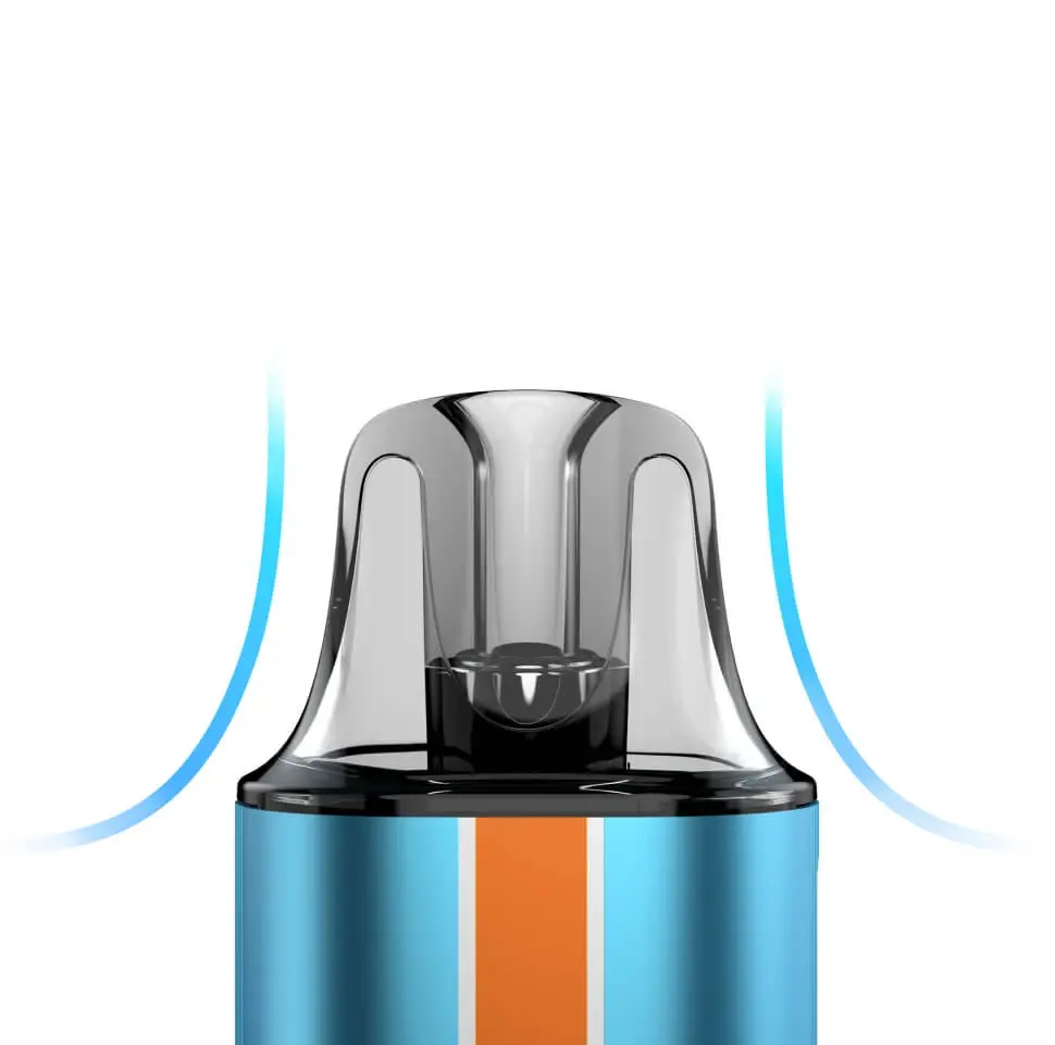 A detailed view of the ergonomic and perfectly contoured mouthpiece of the VAPORESSO VIBE, designed for comfortable vaping.