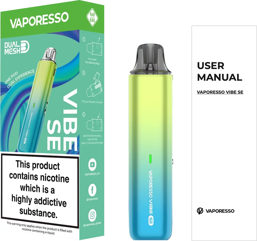 vaporesso, vibe se, TPD version package